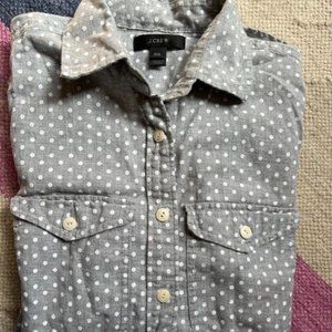 J Crew Grey Polka Dot Flannel Size 00